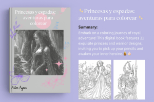 Princesas y espadas: Aventuras para colorear