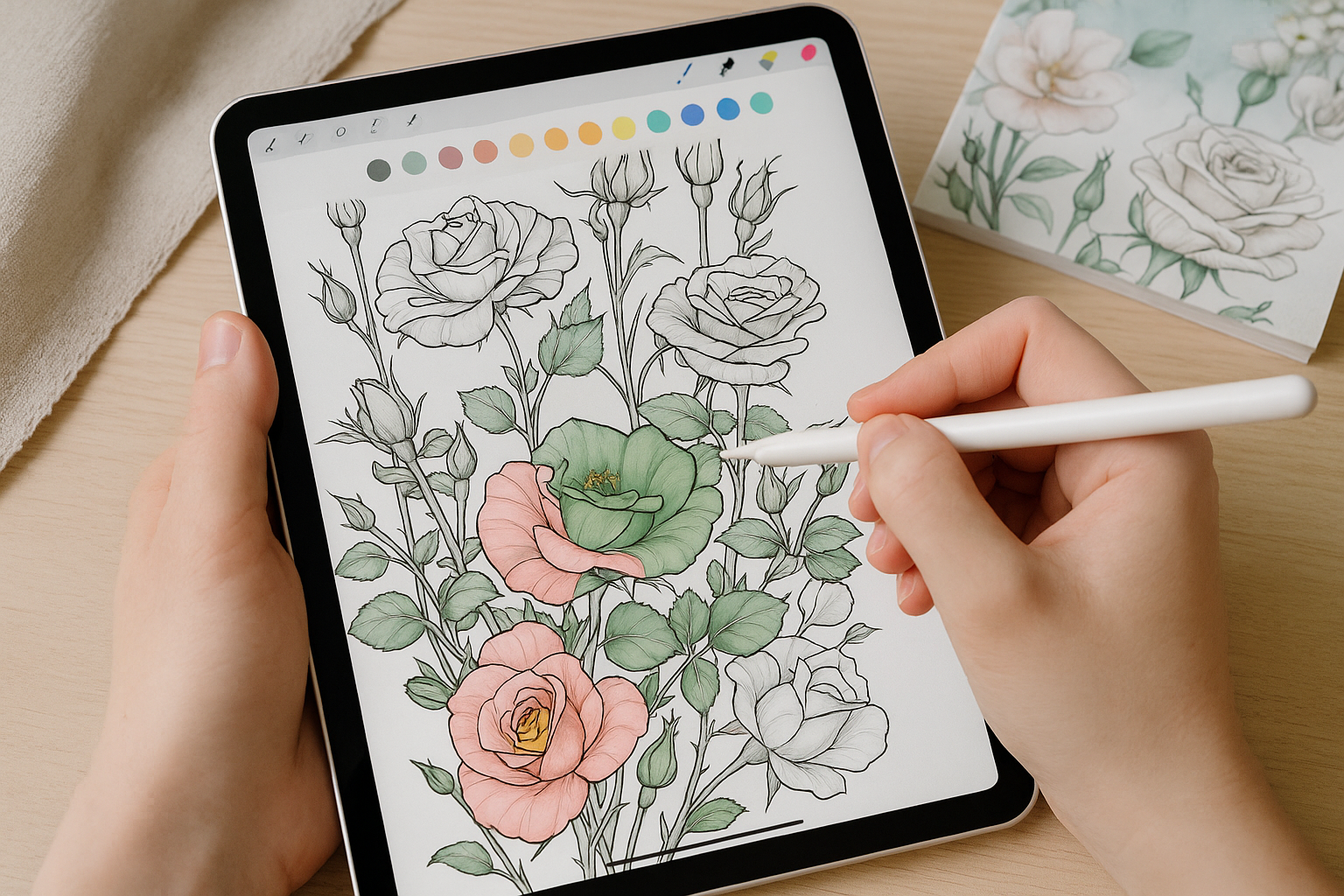 Blossom Bliss- Digital Coloring Book (Printable + iPad/Procreate ready) - Image 3