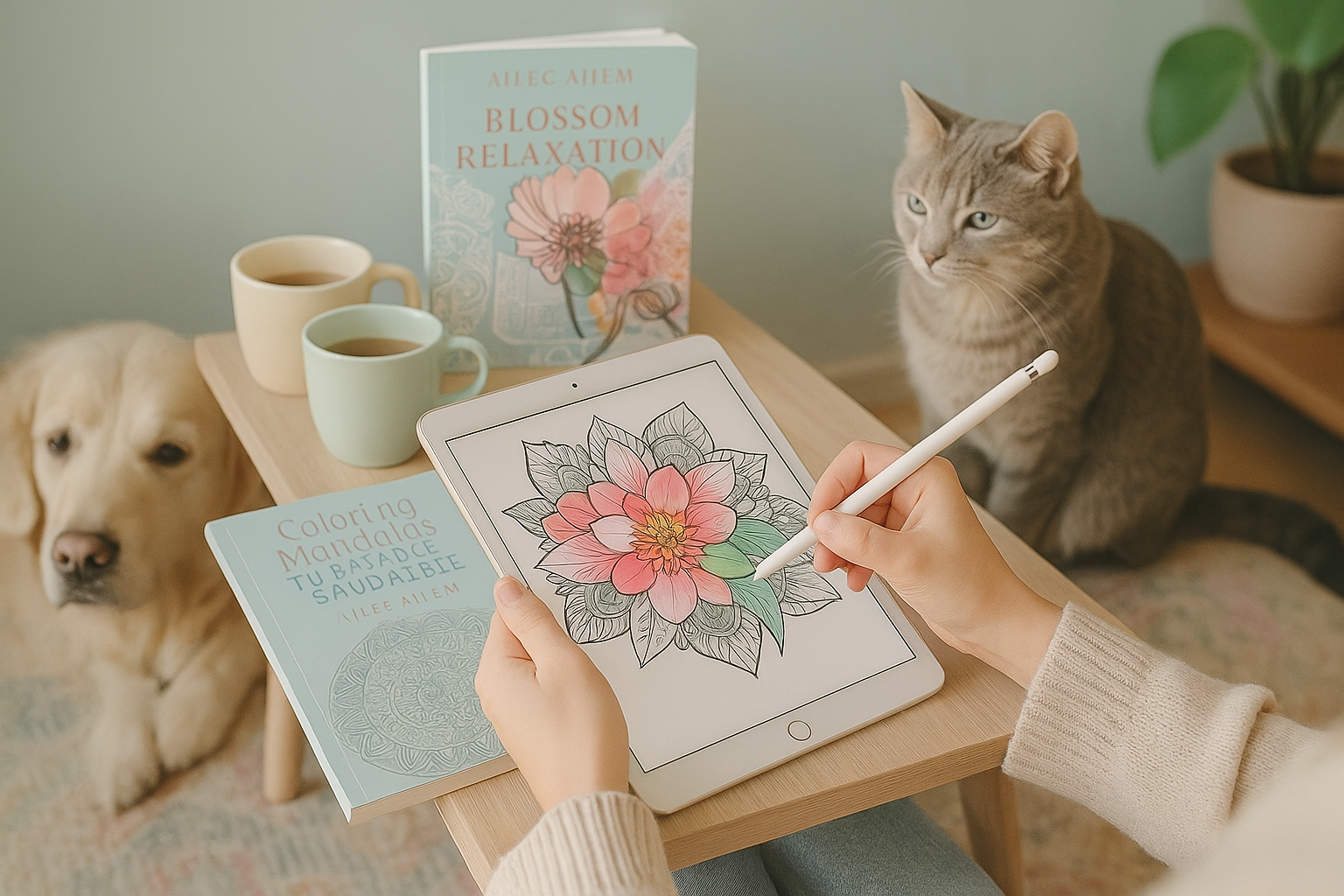 Blossom Relaxation- mandalas digital coloring book - Image 3